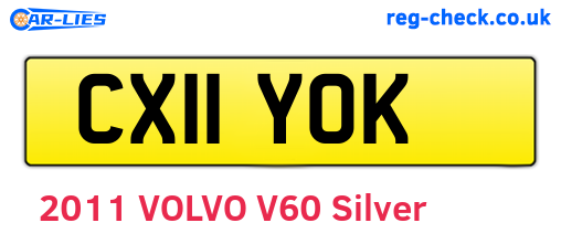CX11YOK are the vehicle registration plates.