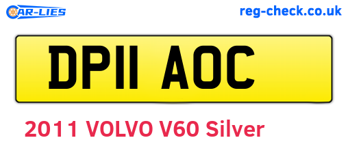 DP11AOC are the vehicle registration plates.