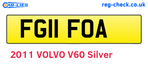 FG11FOA are the vehicle registration plates.