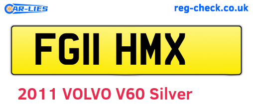 FG11HMX are the vehicle registration plates.
