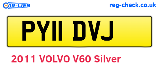 PY11DVJ are the vehicle registration plates.