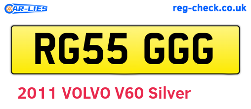 RG55GGG are the vehicle registration plates.
