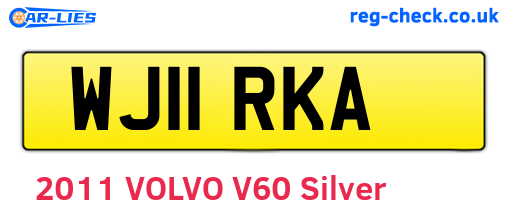 WJ11RKA are the vehicle registration plates.
