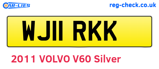 WJ11RKK are the vehicle registration plates.