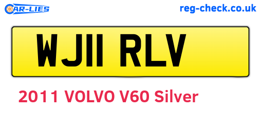WJ11RLV are the vehicle registration plates.