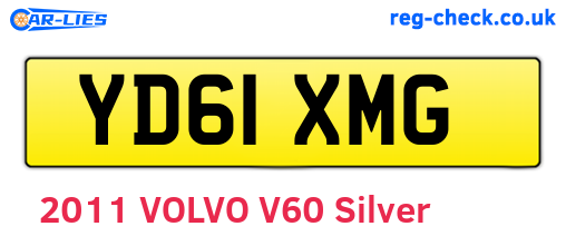 YD61XMG are the vehicle registration plates.