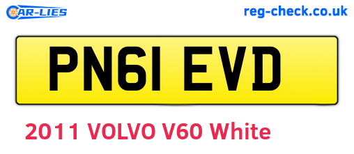 PN61EVD are the vehicle registration plates.