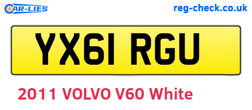 YX61RGU are the vehicle registration plates.