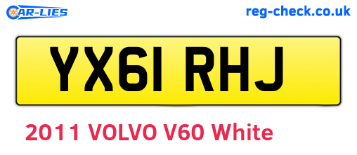 YX61RHJ are the vehicle registration plates.