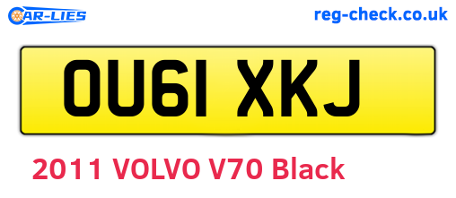 OU61XKJ are the vehicle registration plates.