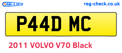 P44DMC are the vehicle registration plates.