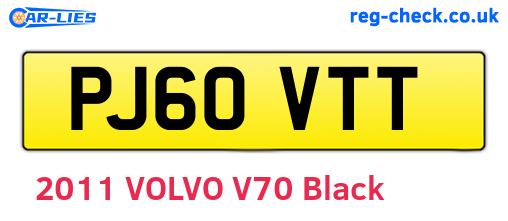 PJ60VTT are the vehicle registration plates.