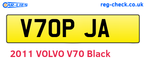 V70PJA are the vehicle registration plates.