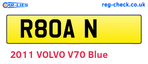 R8OAN are the vehicle registration plates.