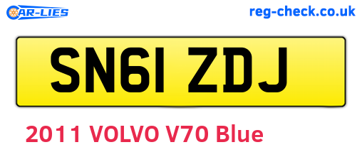SN61ZDJ are the vehicle registration plates.