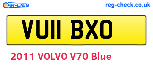 VU11BXO are the vehicle registration plates.