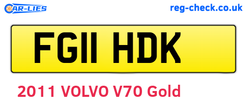 FG11HDK are the vehicle registration plates.