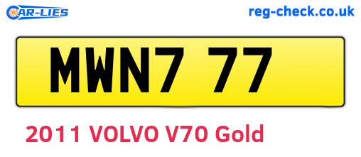 MWN777 are the vehicle registration plates.