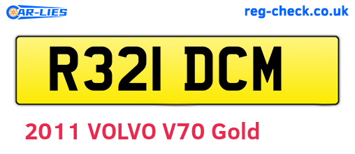 R321DCM are the vehicle registration plates.