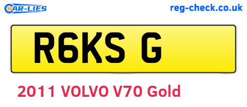 R6KSG are the vehicle registration plates.
