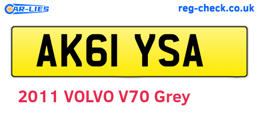 AK61YSA are the vehicle registration plates.