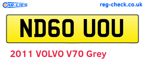 ND60UOU are the vehicle registration plates.