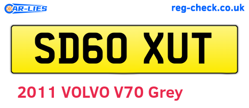 SD60XUT are the vehicle registration plates.