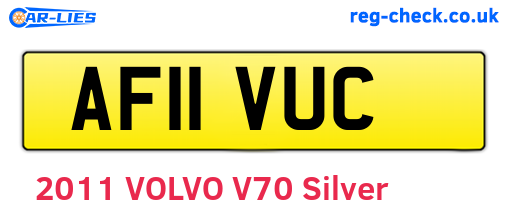 AF11VUC are the vehicle registration plates.