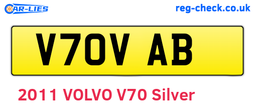 V70VAB are the vehicle registration plates.
