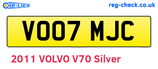VO07MJC are the vehicle registration plates.