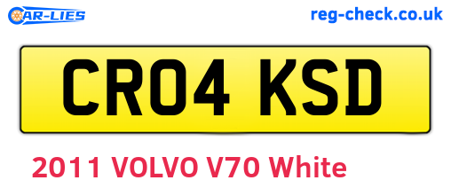 CR04KSD are the vehicle registration plates.