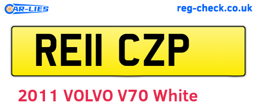 RE11CZP are the vehicle registration plates.