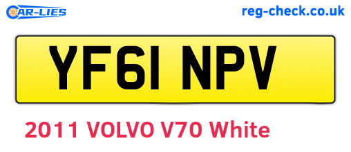 YF61NPV are the vehicle registration plates.