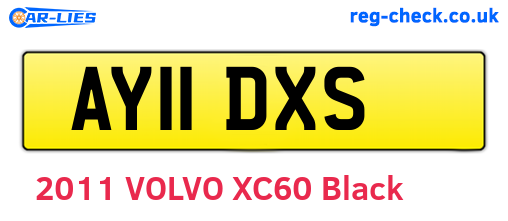 AY11DXS are the vehicle registration plates.