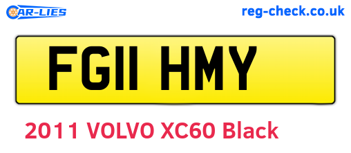 FG11HMY are the vehicle registration plates.