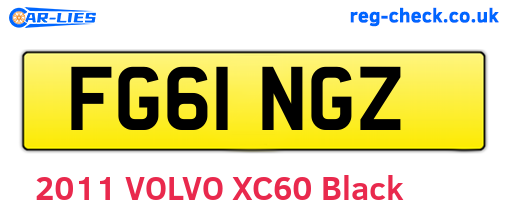 FG61NGZ are the vehicle registration plates.