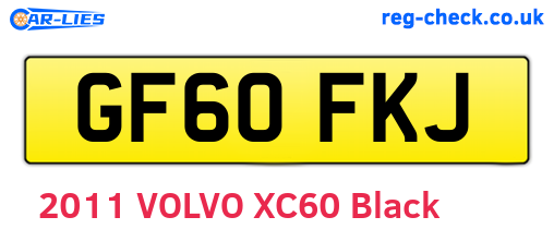 GF60FKJ are the vehicle registration plates.