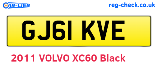 GJ61KVE are the vehicle registration plates.