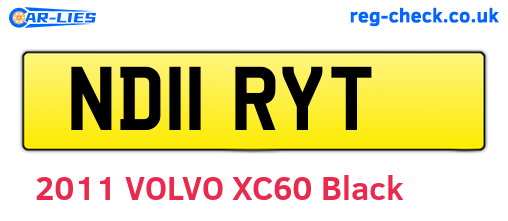 ND11RYT are the vehicle registration plates.