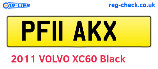PF11AKX are the vehicle registration plates.