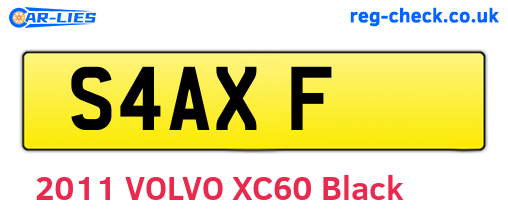 S4AXF are the vehicle registration plates.