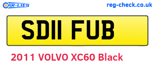 SD11FUB are the vehicle registration plates.