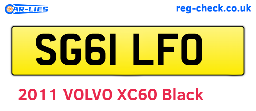 SG61LFO are the vehicle registration plates.