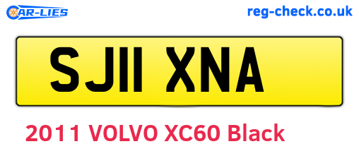SJ11XNA are the vehicle registration plates.