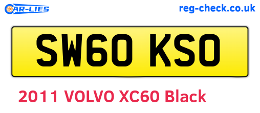 SW60KSO are the vehicle registration plates.
