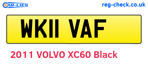WK11VAF are the vehicle registration plates.