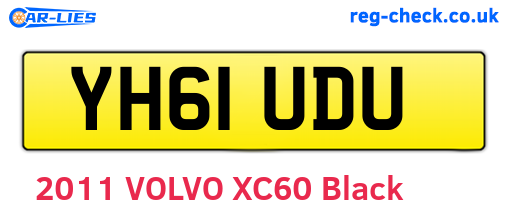 YH61UDU are the vehicle registration plates.
