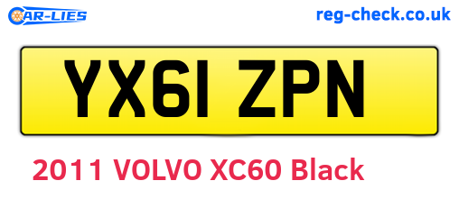 YX61ZPN are the vehicle registration plates.
