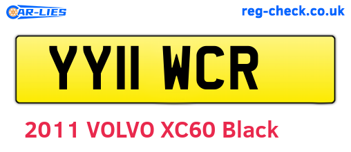 YY11WCR are the vehicle registration plates.