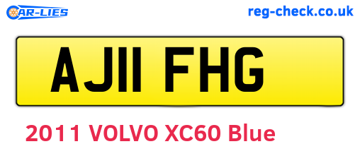 AJ11FHG are the vehicle registration plates.